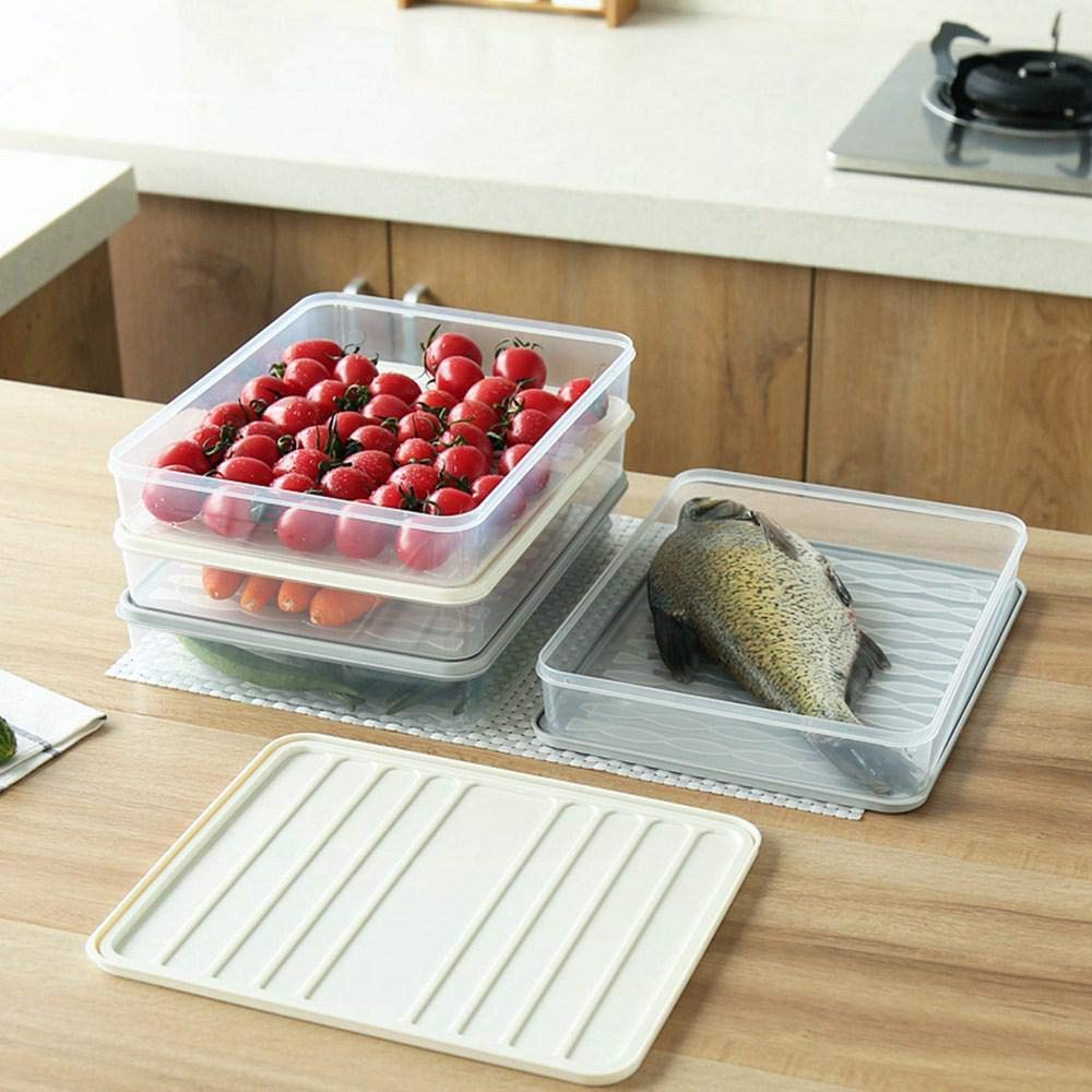 Food Storage Containers 11.02  8.85  1.81'' Vegetable Organizer 98-Oz With Lid Clear Fridge Crisper Keep Food Fresh Bpa Free Kit